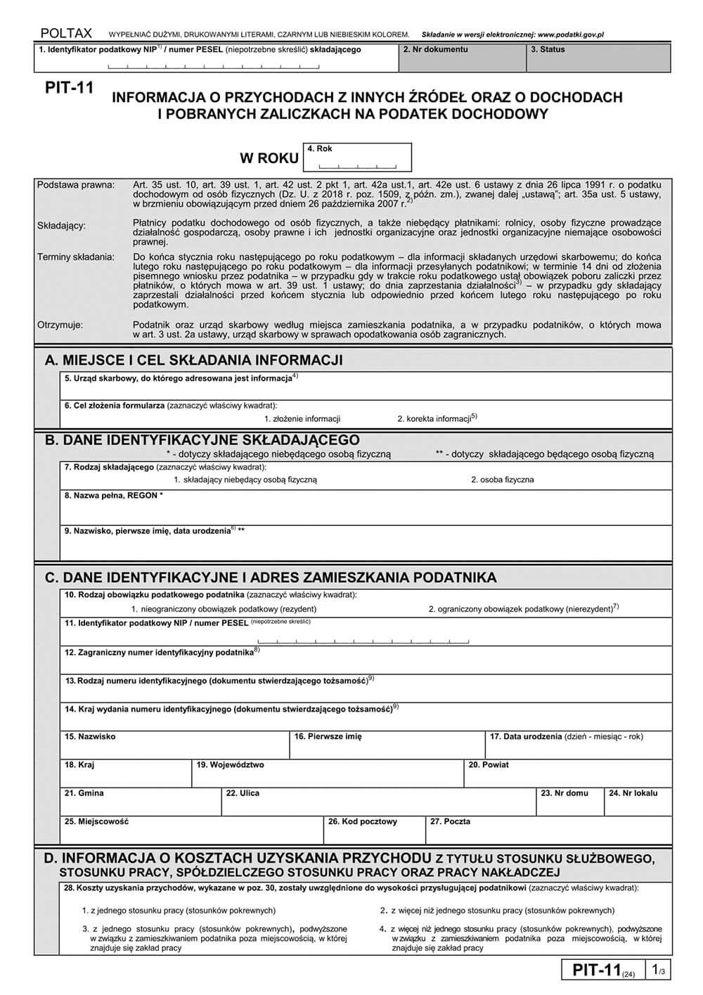 Wyliczy i wypełnij PIT-11 w programie e-pity