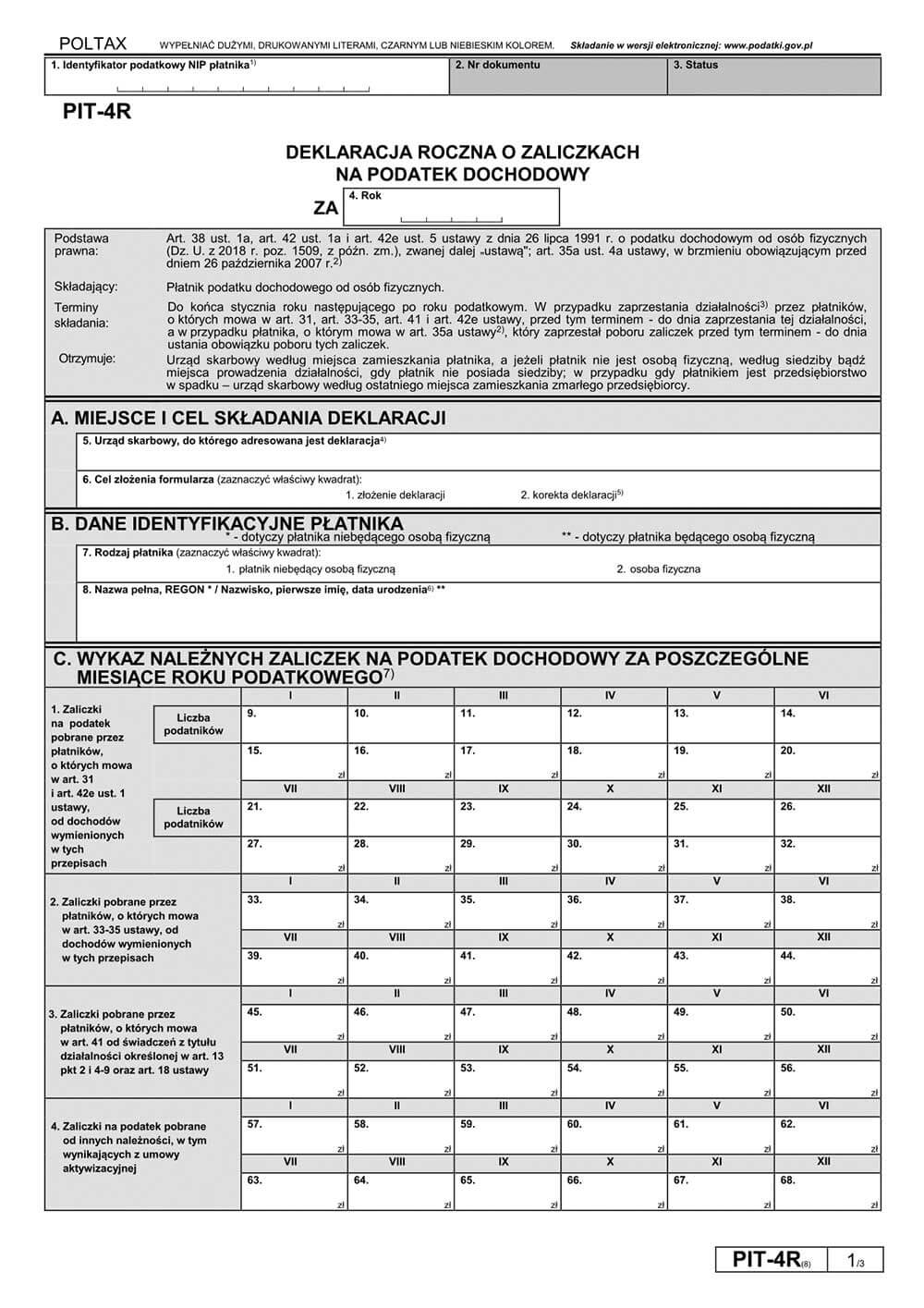Wyliczy i wypełnij PIT-4R w programie e-pity