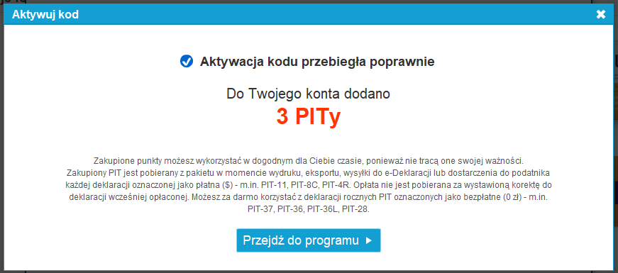 Rejestracja Programu Aktywacja Kodu Na 3 PITy Za Darmo